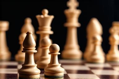 Chess pieces on a board representing business strategy.